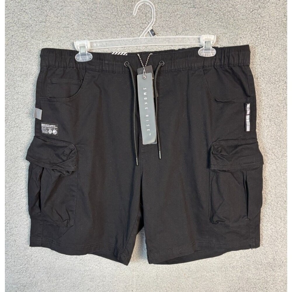 Smoke Rise Men's Twill Multi Pocket Cargo Shorts WS23299 Black 2XL NWT's.